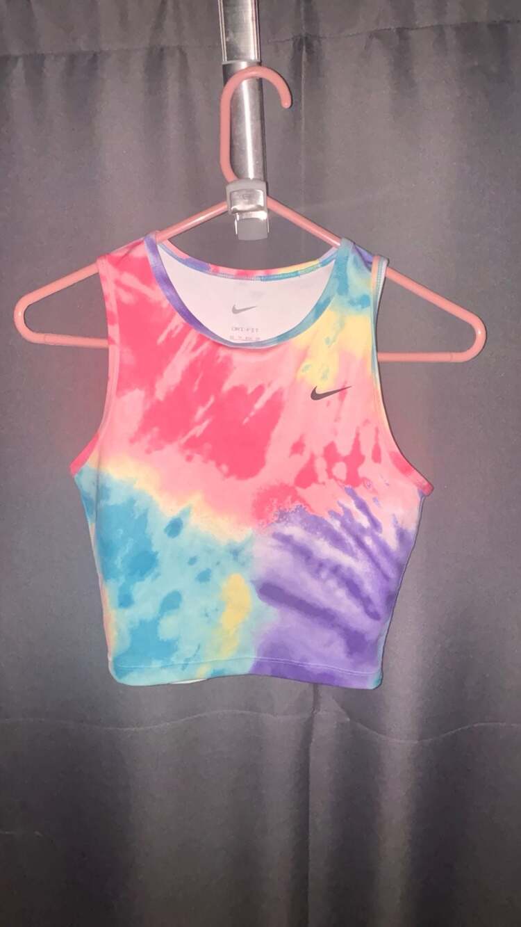 Nike Dri-FIT Multi-Color Tie Dye Cropped Tank Top